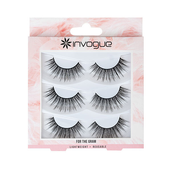 Invogue Multipack False Eyelashes 3 pairs, imported from the UK