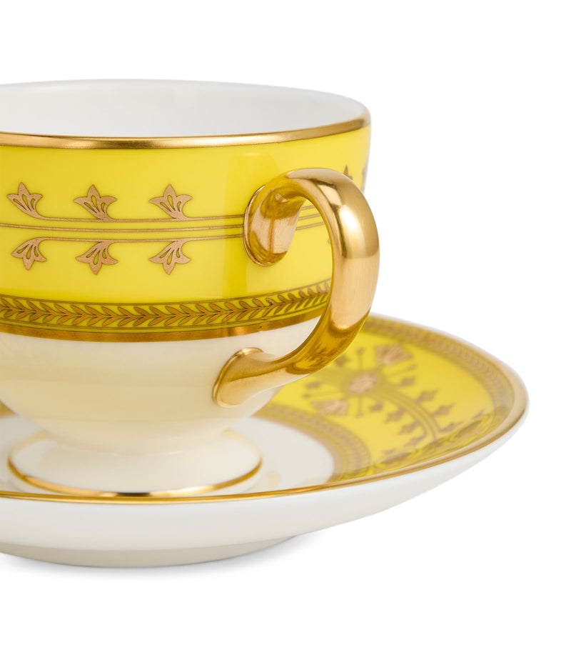 Wedgwood set of 2 bone china Bacchus teacups and saucers (British brand)