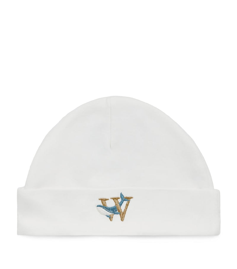 Paint My Dreams baby beanie embroidered 'W' (British brand)