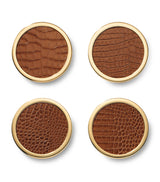 Harrods Aerin Set of 4 Leather Classic Coasters- Buy online at McGrocer