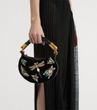 Balmain Mini Velvet Ebene top-handle bag - British product