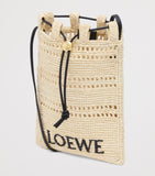 LOEWE raffia drawstring pocket bag, imported from the UK
