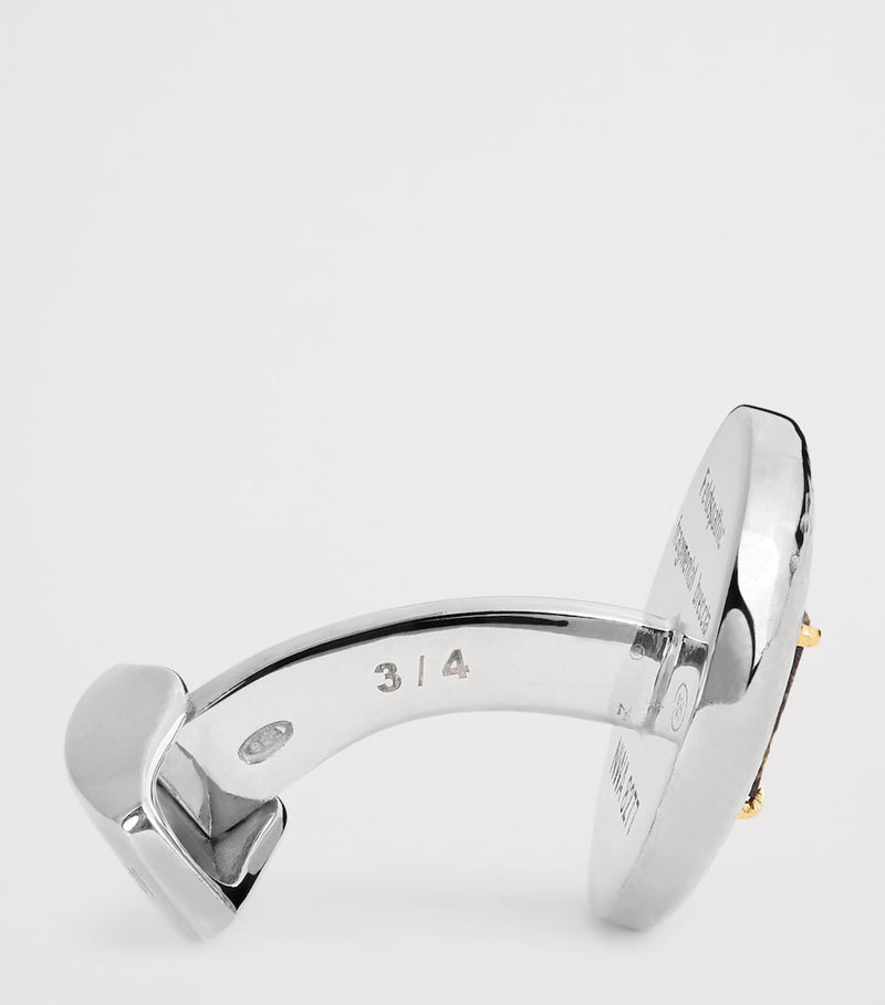 Tateossian silver meteorite cufflinks, UK version