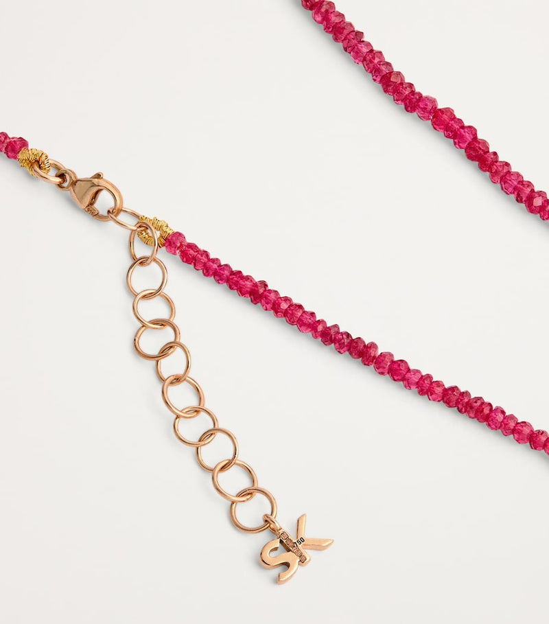 Suzanne Kalan Infinite beaded necklace rose gold spinel, imported from the UK