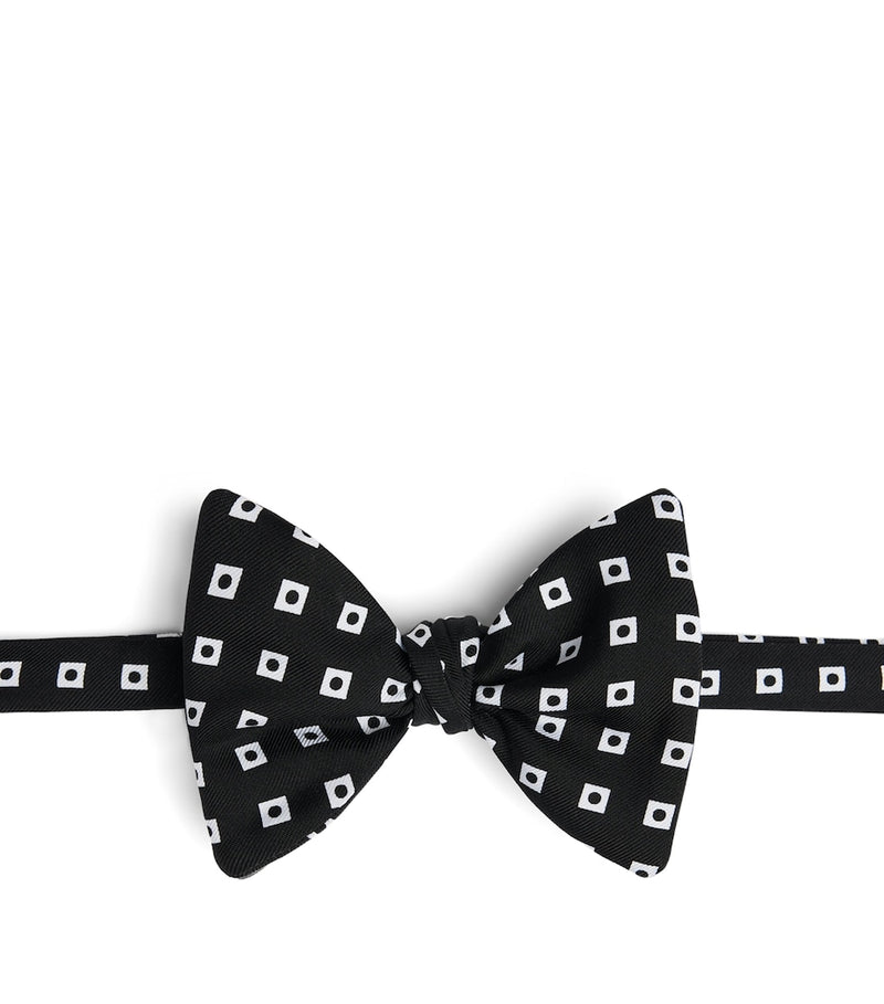 Dunhill mulberry silk polka dot bow tie (British brand)