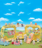 Sylvanian Families rainbow fun nursery bus playset with transforming play area (British brand)
