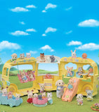 Sylvanian Families rainbow fun nursery bus playset with transforming play area (British brand)