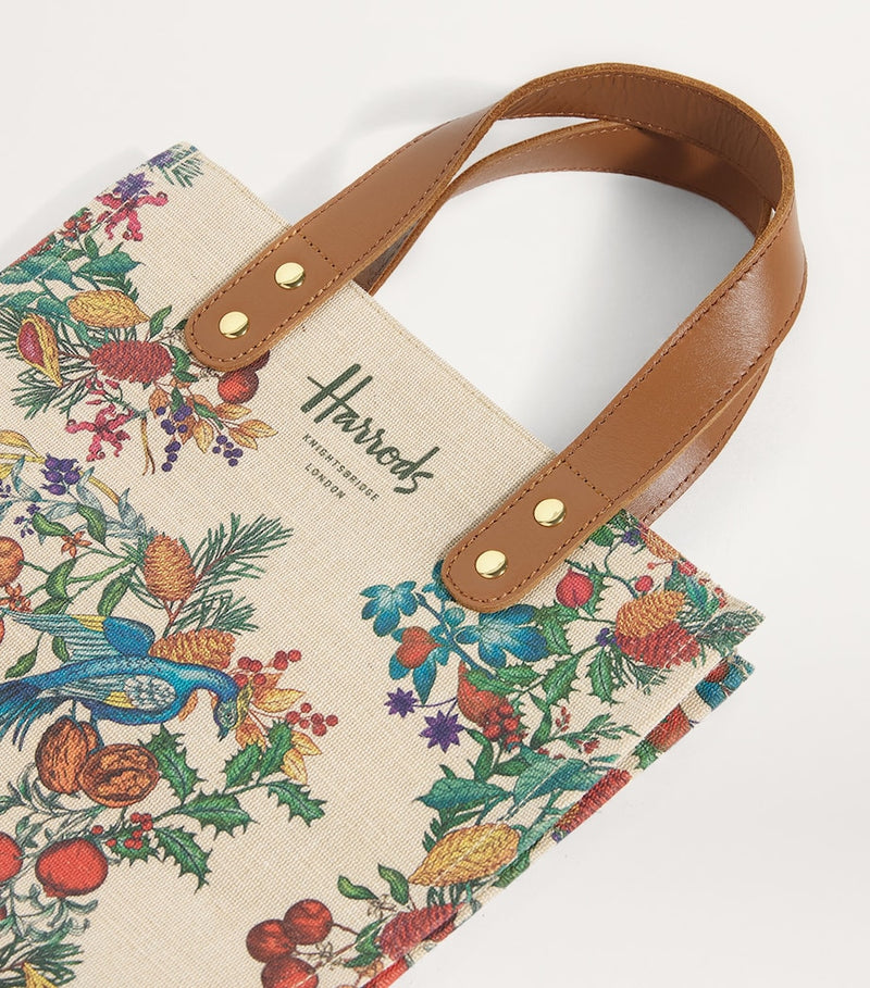 Harrods Small Great Feast jacquard shopper bag, imported from the UK
