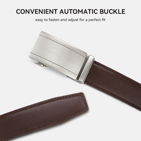 Livingandhome brown automatic buckle leather belt 135cm, UK version