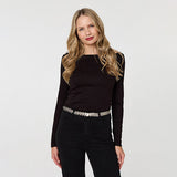 Superdrug Izabel London Metallic Coin Detail Skinny Belt- Buy online at McGrocer