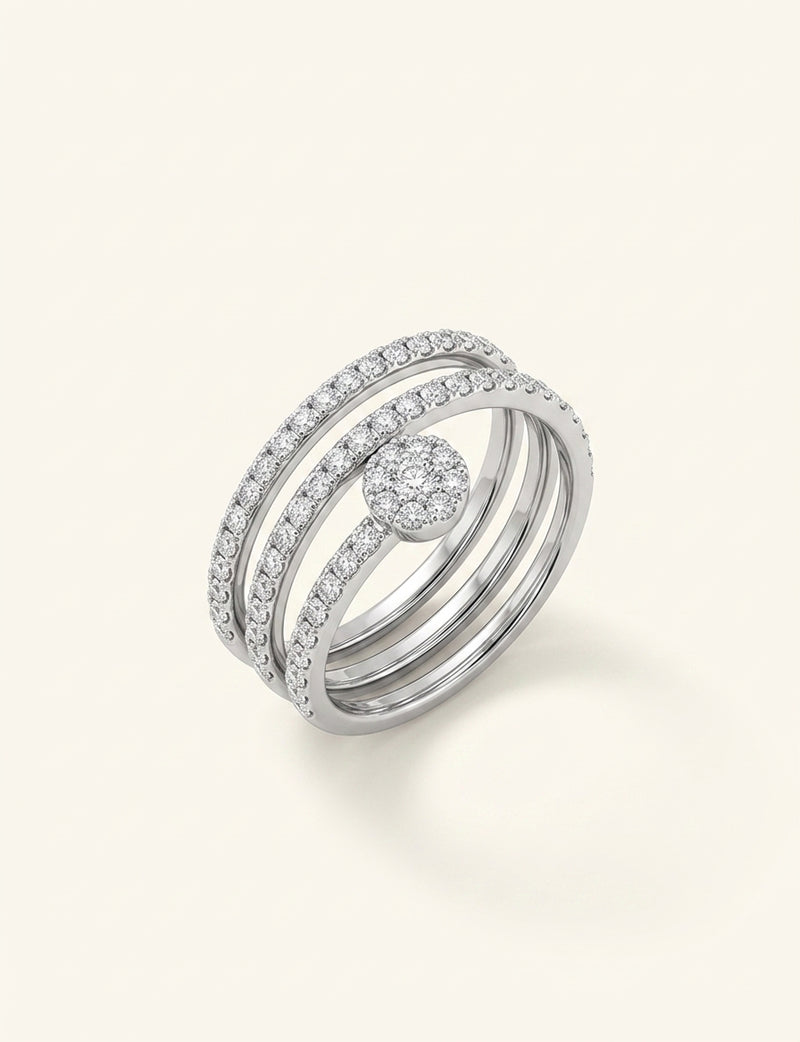 Cartier Juste un Clou diamond-paved double ring, UK version