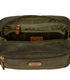 Bric's Life wash bag olive suede-like fabric, UK version