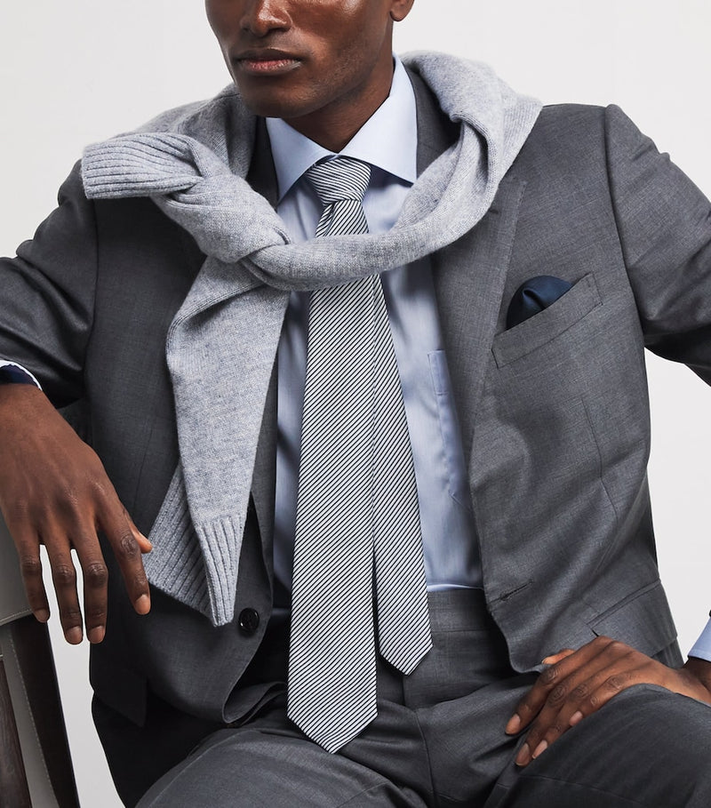 Giorgio Armani silk-blend stripe tie, imported from the UK