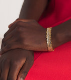 Suzanne Kalan three-row diamond cuff 18kt yellow gold - British product
