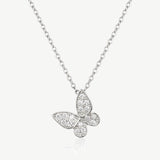 MUCHV butterfly necklace 18k gold or silver cubic zirconia - British product