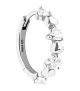 Harrods Astrid & Miyu Rhodium-Plated Heart Cluster Single Hoop Earring- Buy online at McGrocer