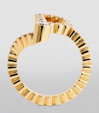Sophie Bille Brahe initial 'P' ring yellow gold diamonds imported UK