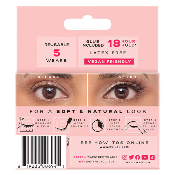3/4 Length No.015 False Eyelashes with Glue, UK version