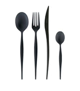 Harrods Bugatti Stainless Steel Black Diamond Natura 24-Piece Cutlery Set- Buy online at McGrocer