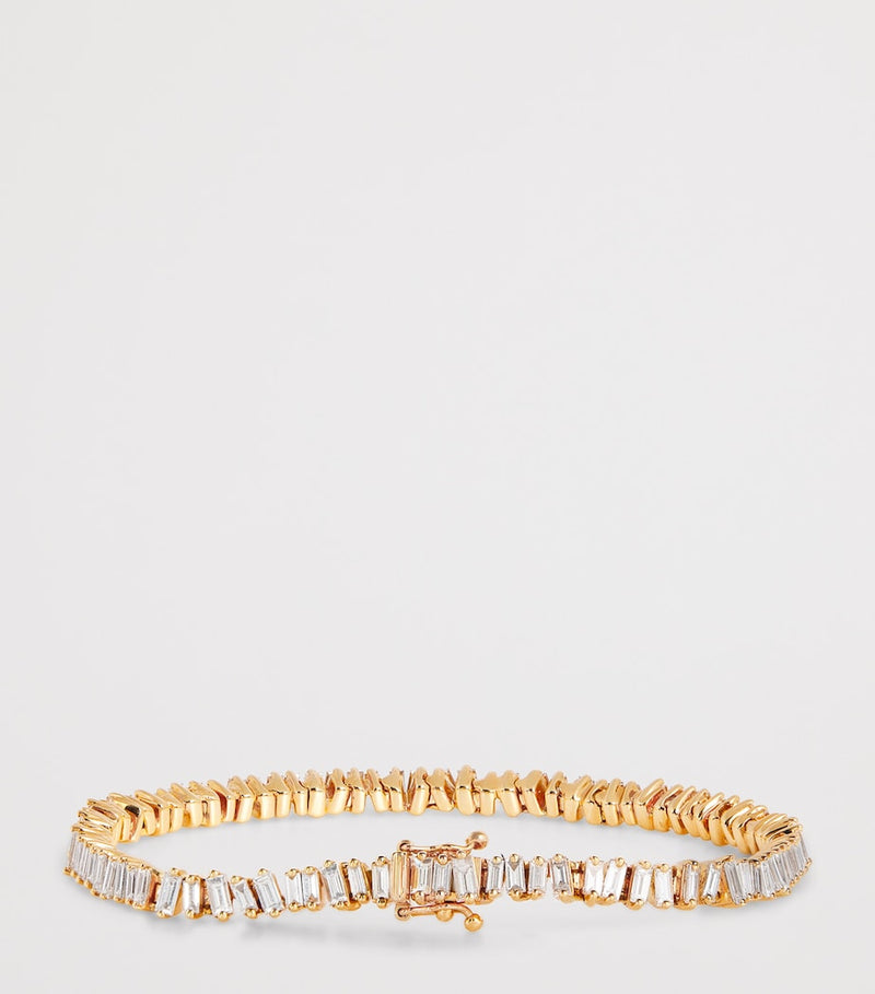 Suzanne Kalan rose gold diamond tennis bracelet - British product