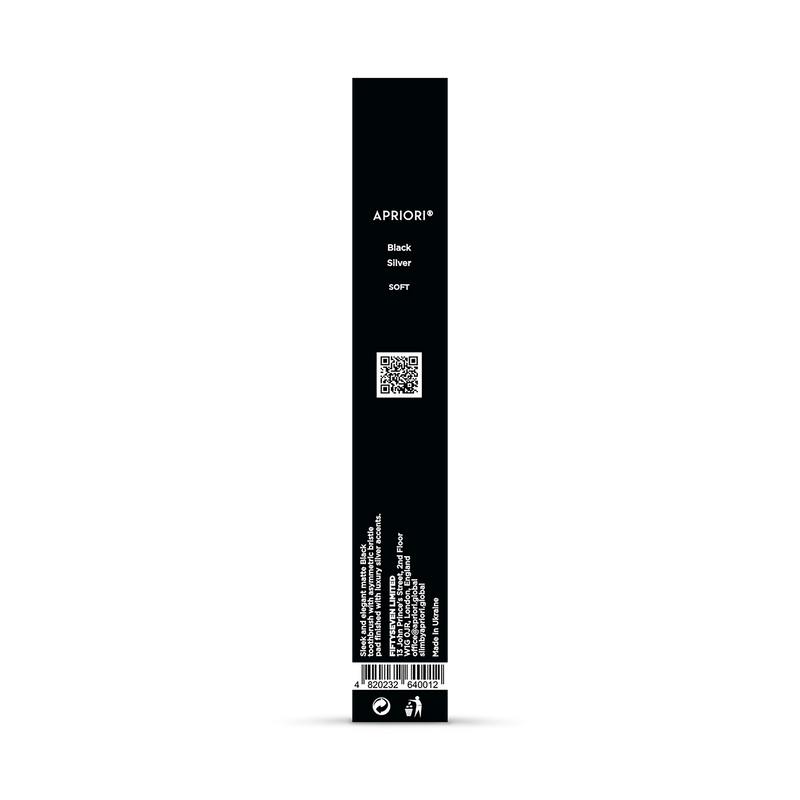 APRIORI Black Silver soft toothbrush - British product