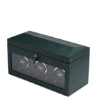 WOLF triple watch winder British Racing Green vegan leather, imported from the UK