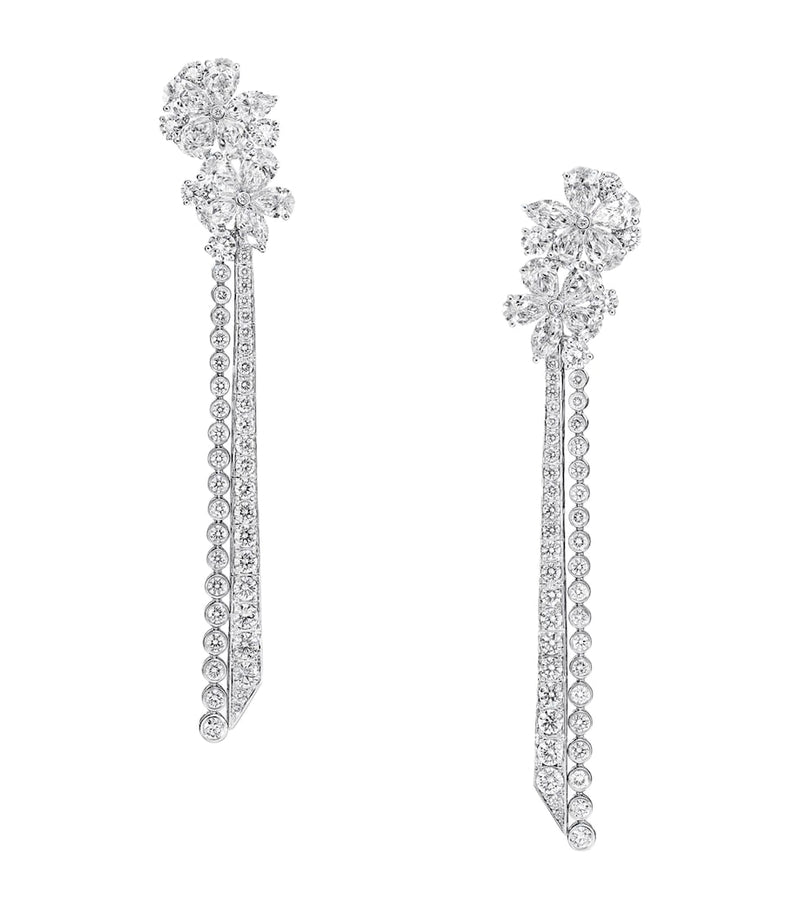 Graff Carissa drop earrings 7.4cm white gold diamond - British product