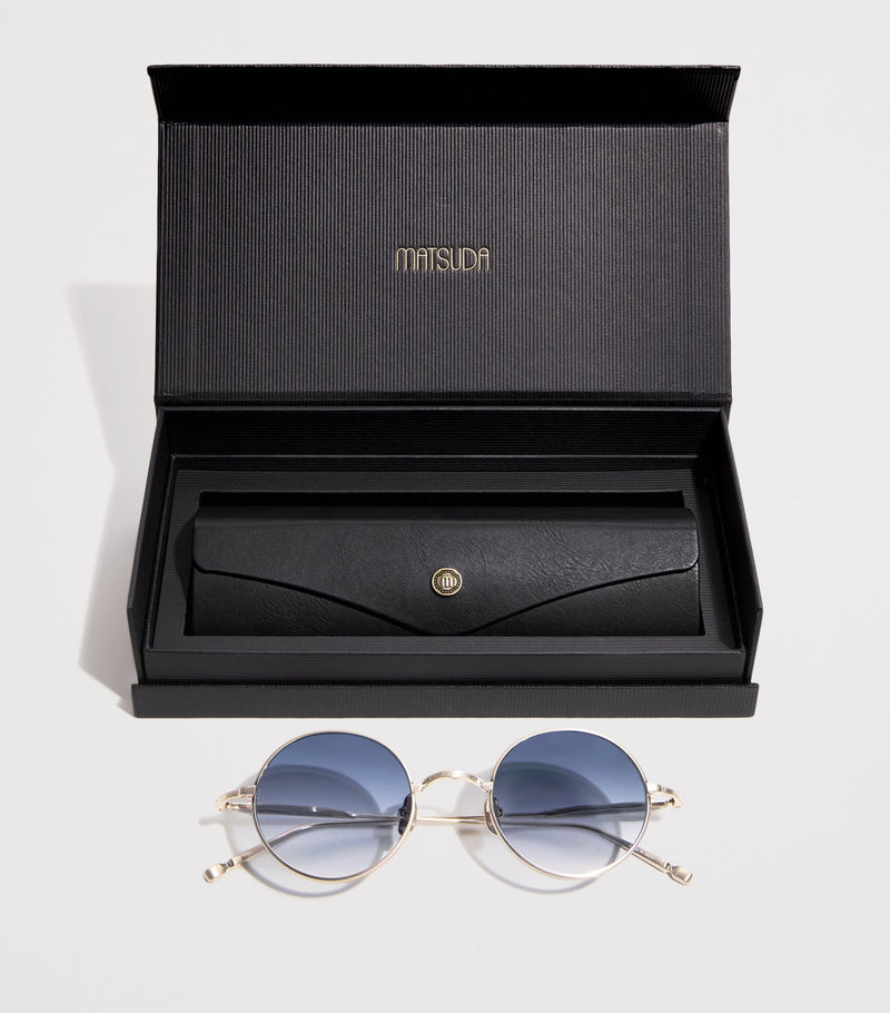 Matsuda M3168 round sunglasses in titanium, UK version