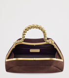 Bvlgari small nubuck leather Serpentine top-handle bag, imported from the UK