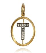 Harrods Annoushka Yellow Gold and Diamond Initial T Pendant- Buy online at McGrocer