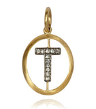 Annoushka yellow gold initial T pendant with diamonds, UK version