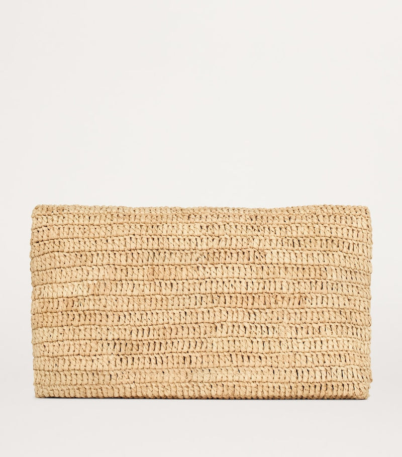 Saint Laurent raffia Cassandre envelope pouch, imported from the UK