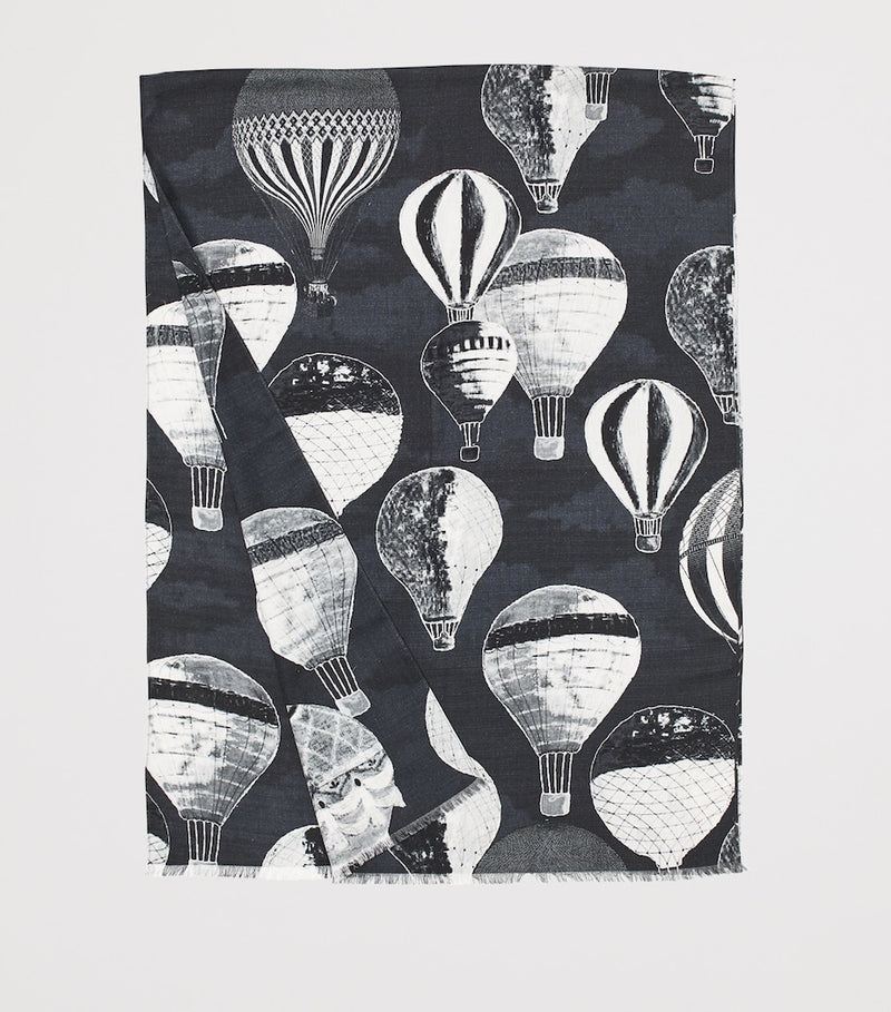 Aspinal of London merino wool scarf with balloon print, imported from the UK