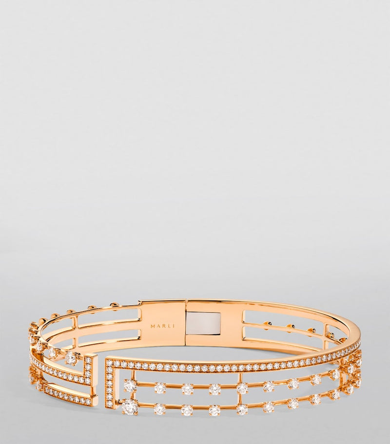 MARLI New York small rose gold diamond bangle - British product
