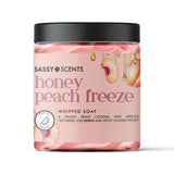 Sassy Scents Honey Peach Freeze Whipped Soap Mehrzweck-Körperreinigungsseife 115 g