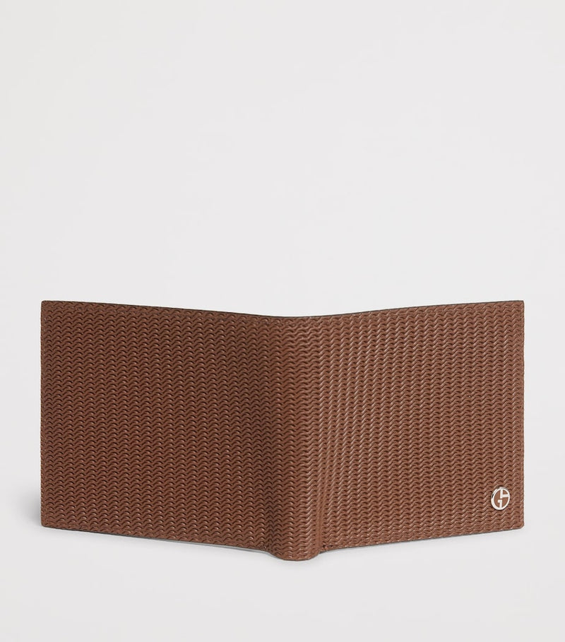 Giorgio Armani calf leather embossed bifold wallet - British product