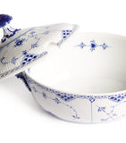Royal Copenhagen blue fluted half lace porcelain tureen, imported from the UK