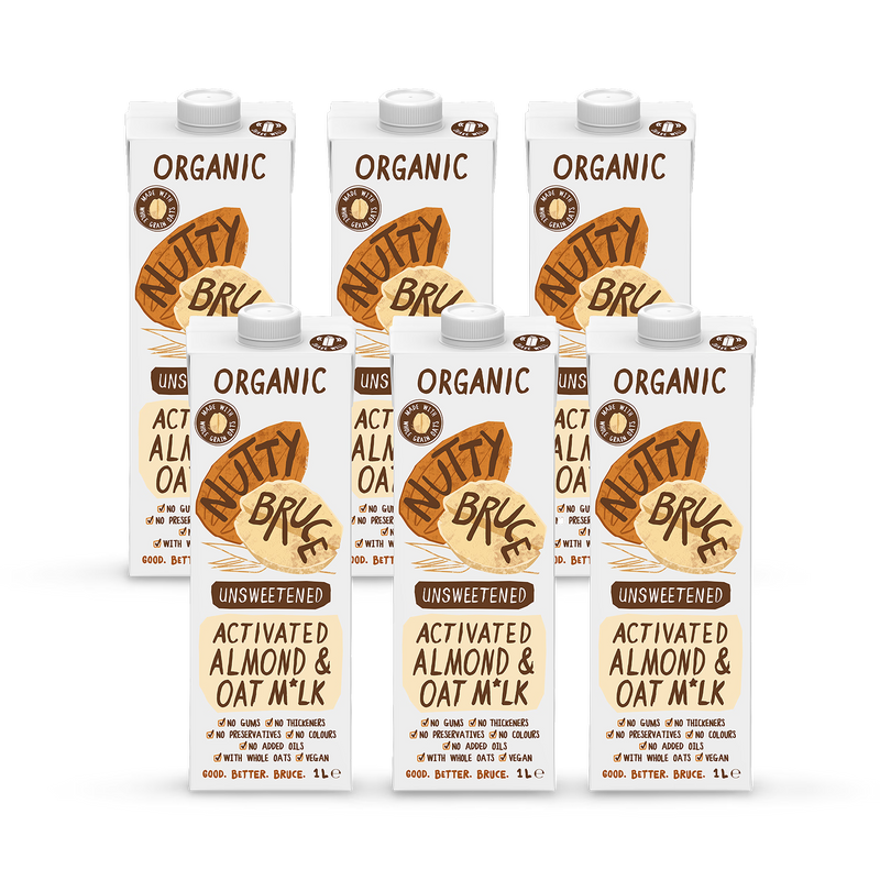 Bruce Organic Almond & Oat Milk Unsweetened 6x 1L (British brand)