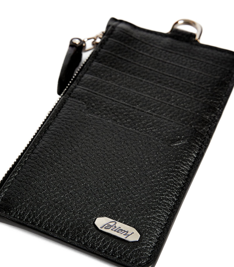 Brioni leather card holder with coin purse (British brand)