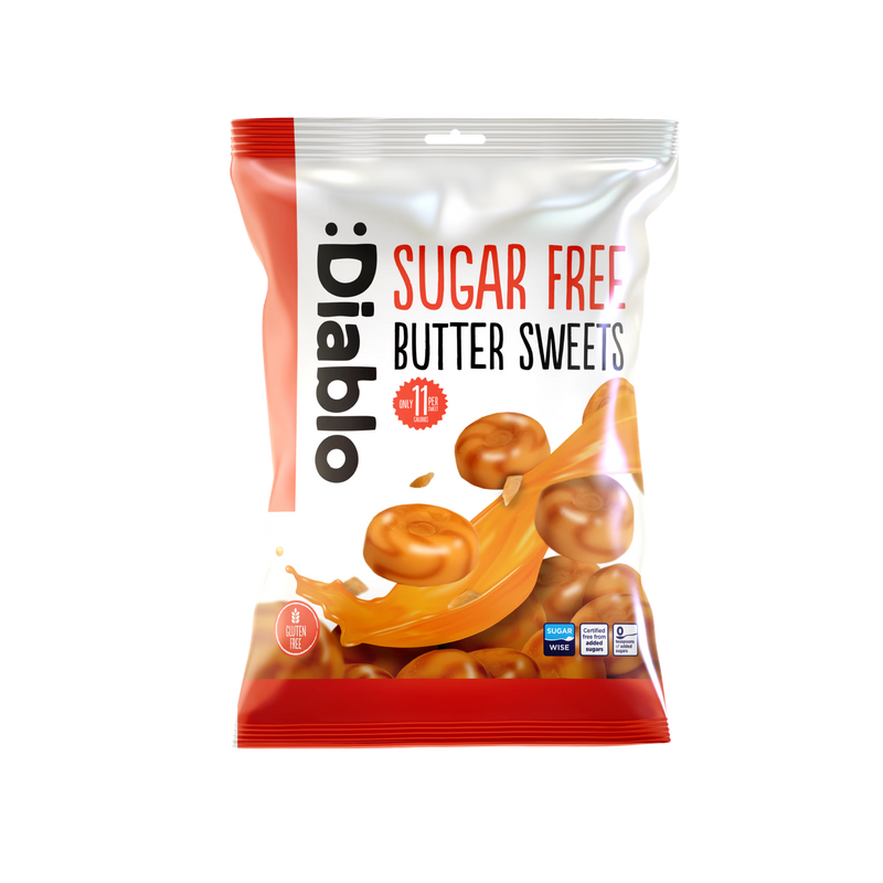 Diablo sugar free butter sweets 75g pack of 16, UK version