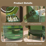 Livingandhome green makeup organizer with two drawers, imported from the UK