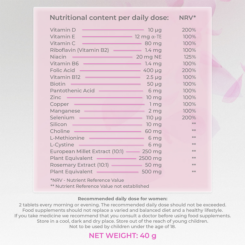 4Her Hair Supplements Vegan 60 Tablets, UK version