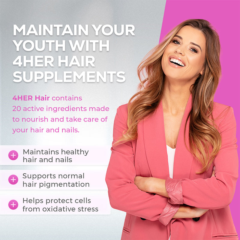 4Her Hair Supplements Vegan 60 Tablets, UK version