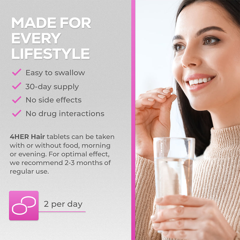 4Her Hair Supplements Vegan 60 Tablets, UK version