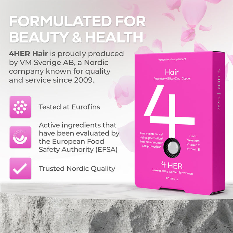 4Her Hair Supplements Vegan 60 Tablets, UK version