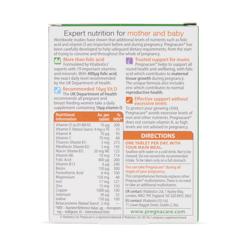 Vitabiotics Pregnacare Original Tablets 30 (British brand)