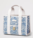 Aspinal of London canvas raffia Henley tote bag, imported from the UK