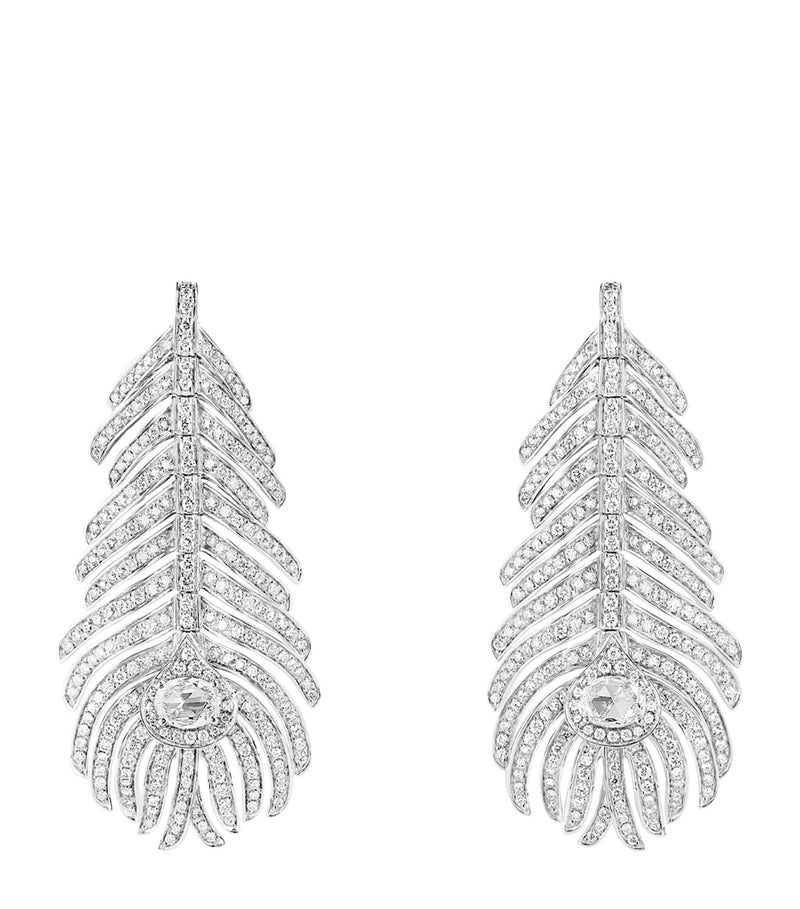 Boucheron plume de paon earrings white gold diamonds, UK version