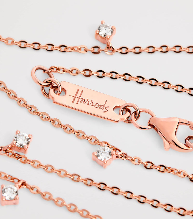 Harrods rose gold and diamond necklace 0.60ct (British brand)