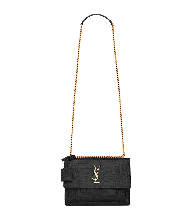 Saint Laurent croc-embossed shoulder bag medium Sunset - British product